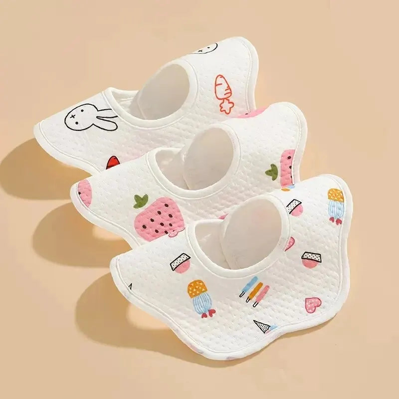 3pcs Waterproof Baby Feeding Bibs Petal Infants Cute Cotton Yarn Saliva Towel Newborn Toddler Soft Burp Cloth For Kids Bib