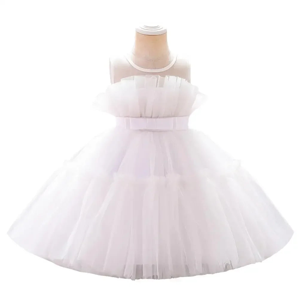 Baby Yellow Dress For Girls Kids Wedding Bridesmaid Dresses Toddler Tulle Birthday Princess Party Dress Infant Outfits Vestidos