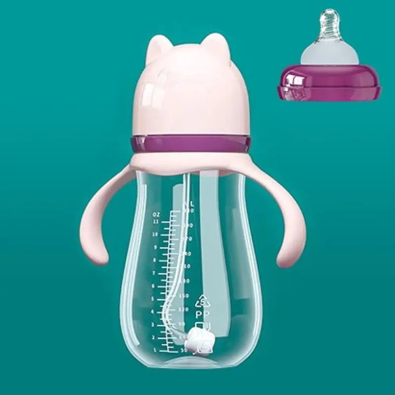 Baby Milk Feeding Bottle Set With Handle Infant Bottles Silicone Nipple BPA
