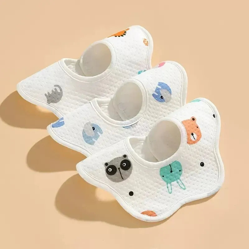 3pcs Waterproof Baby Feeding Bibs Petal Infants Cute Cotton Yarn Saliva Towel Newborn Toddler Soft Burp Cloth For Kids Bib