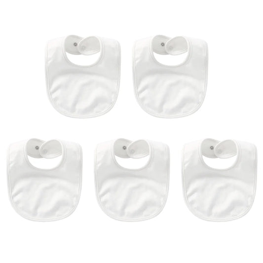 5Pcs Pure Cotton Double Layer Newborn Drool Bibs Adjustable Snap Baby Bandana Saliva Towel For White Feeding Teething Bib Set