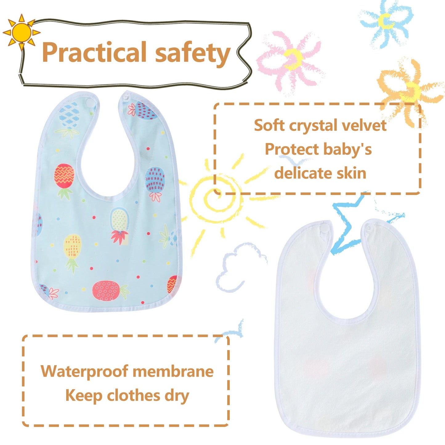 10pcs Baby Bib Set for Boys & Girls Breathable Baby Feeding Bibs Skin-friendly Drool Bib Set Drooling and Teething Bibs