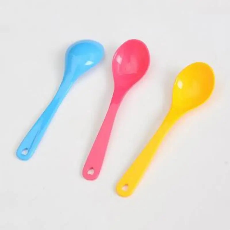 12-piece Baby Feeding Spoon Safety Plastic Toddler Training Edible Spoon Set Food Baby High Quality Colorful Lovely Tableware