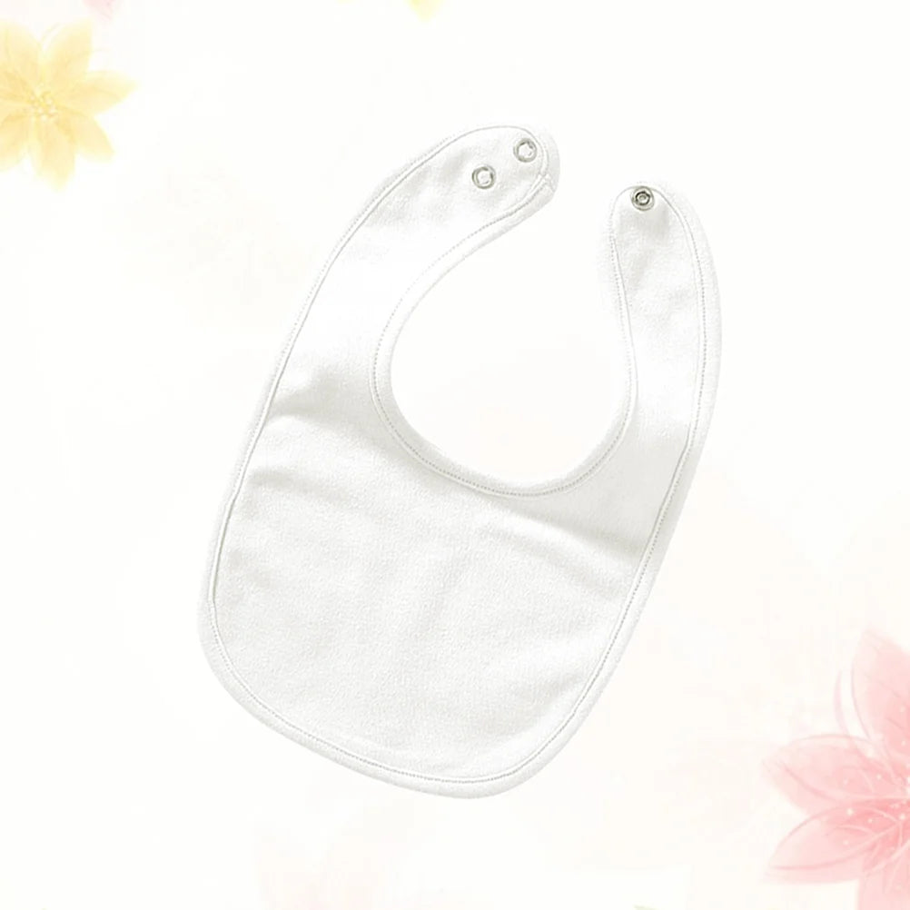 5Pcs Pure Cotton Double Layer Newborn Drool Bibs Adjustable Snap Baby Bandana Saliva Towel For White Feeding Teething Bib Set