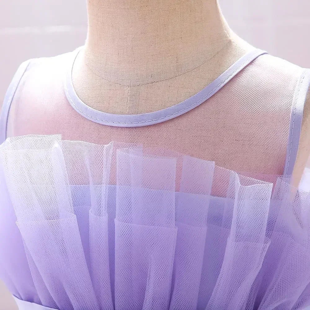 Baby Yellow Dress For Girls Kids Wedding Bridesmaid Dresses Toddler Tulle Birthday Princess Party Dress Infant Outfits Vestidos