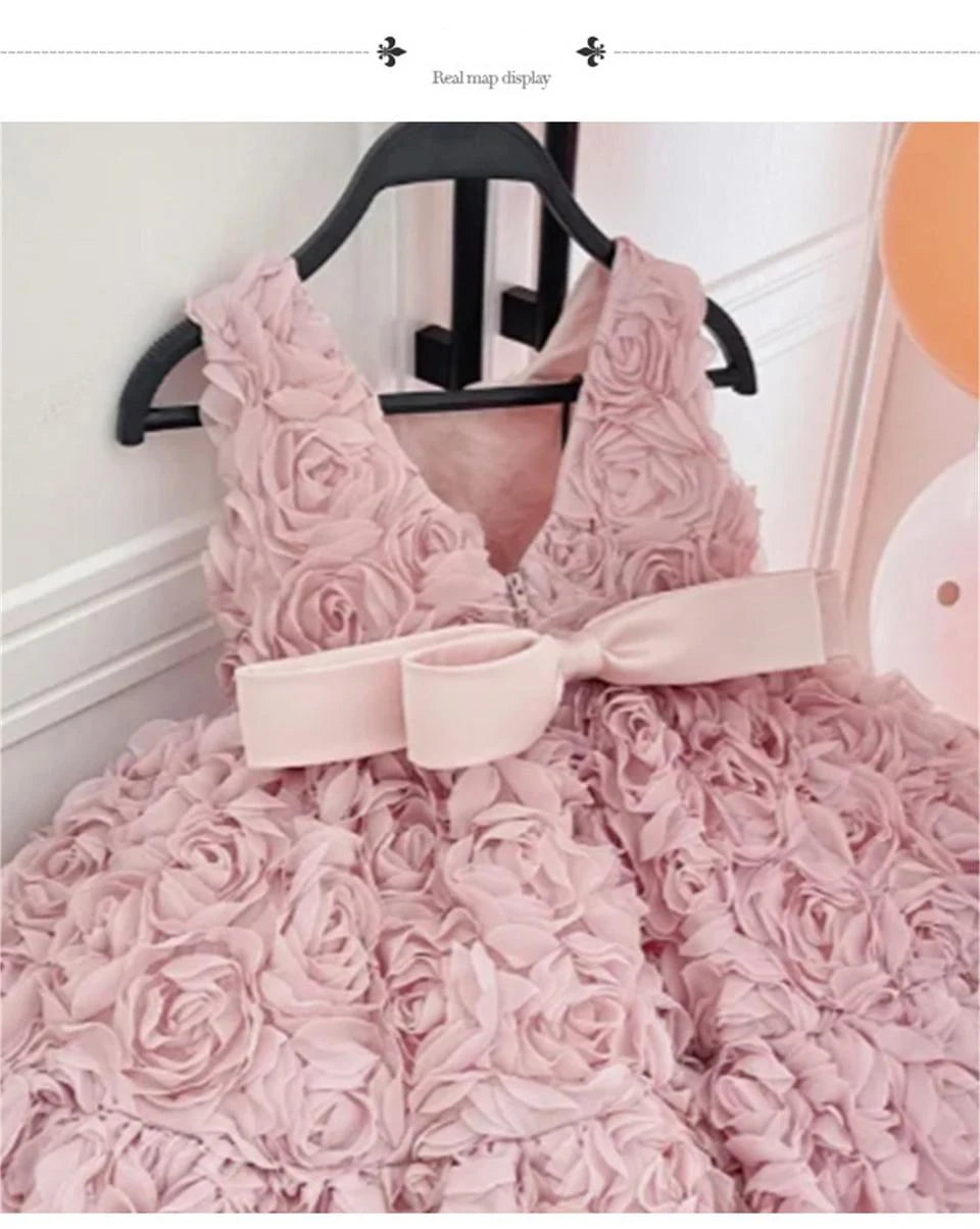 Baby Dress 2023 New Summer Girls' Dress for Children' Floral Baby Princess Tutu Dress Birthday Party Children's Wear Girls Dress