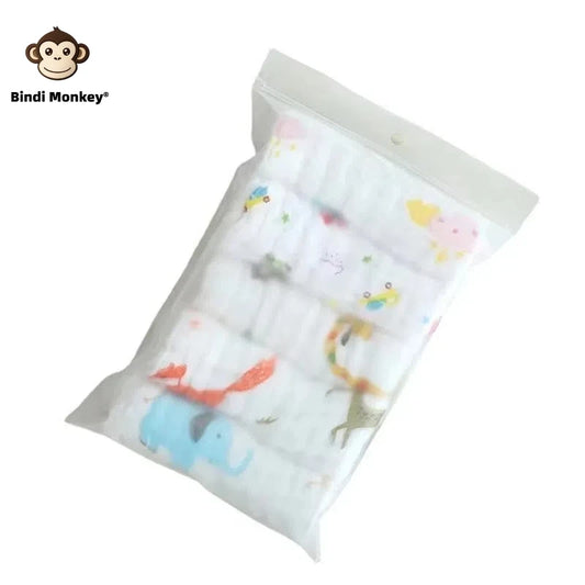 5pcs/lot Muslin 6 layers Cotton Soft Baby Towels Baby Face Towel Handkerchief Bathing Feeding Face Washcloth Wipe Burp Cloth 5pc