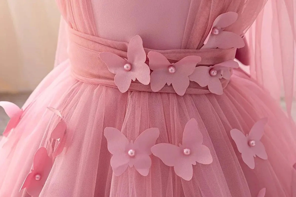 Baby Toddler Bowknot Butterfly Flower Girl 1st Birthday Party Graduation Ceremony Pageant Easter Dress