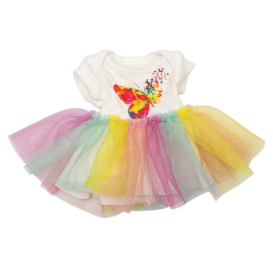 16-18Inch/40-45cm Doll Dress Born Baby Clothes Cute Butterfly Print Babydoll Clothing Kids Birthday Gifts ﻿