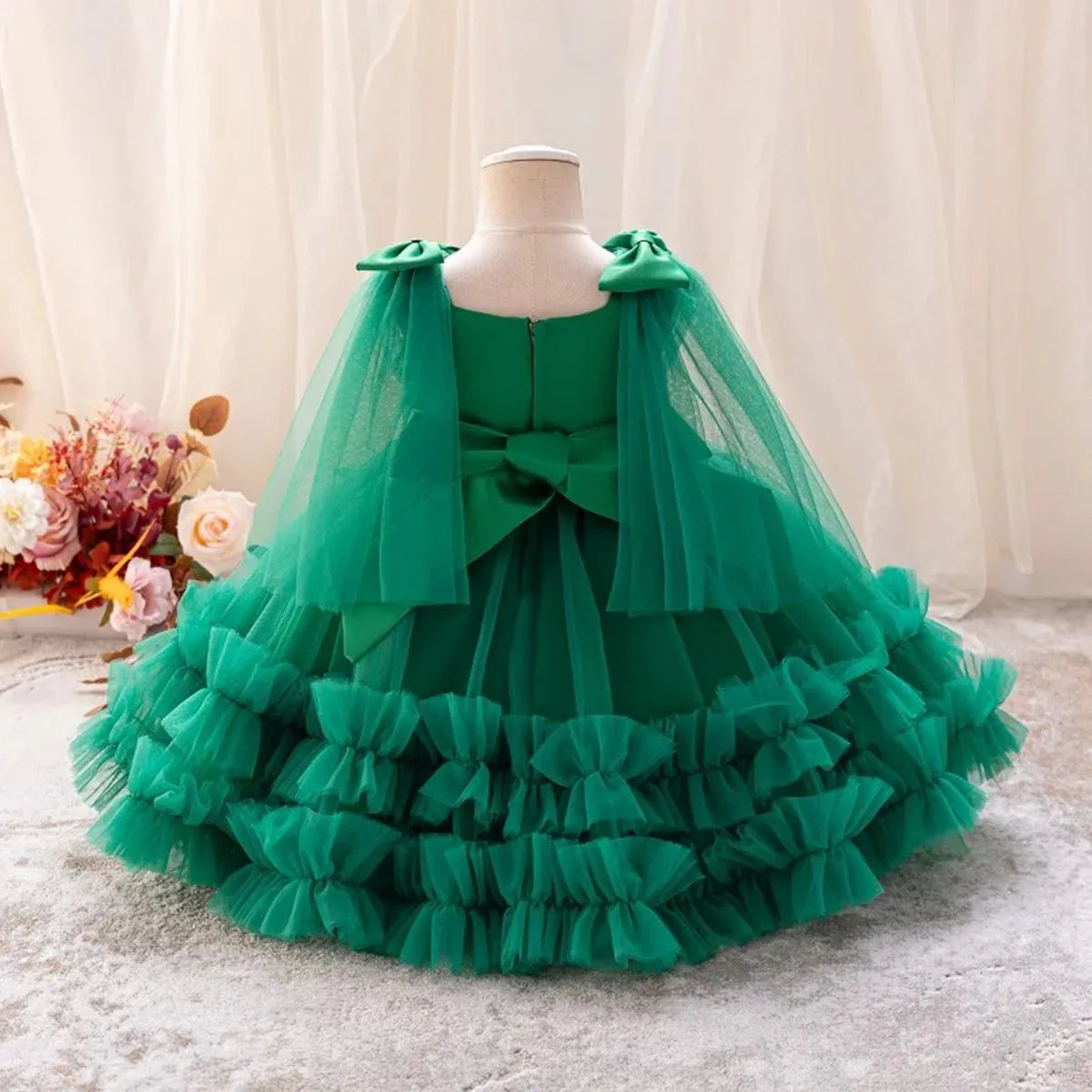 Baby Toddler Bowknot Butterfly Flower Girl 1st Birthday Party Graduation Ceremony Pageant Easter Dress