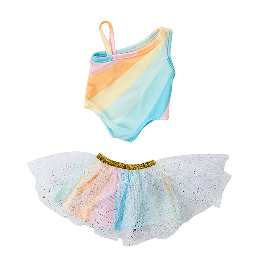 16-18Inch/40-45cm Doll Dress Born Baby Clothes Cute Butterfly Print Babydoll Clothing Kids Birthday Gifts ﻿