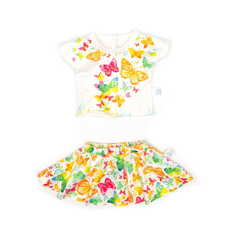 16-18Inch/40-45cm Doll Dress Born Baby Clothes Cute Butterfly Print Babydoll Clothing Kids Birthday Gifts ﻿