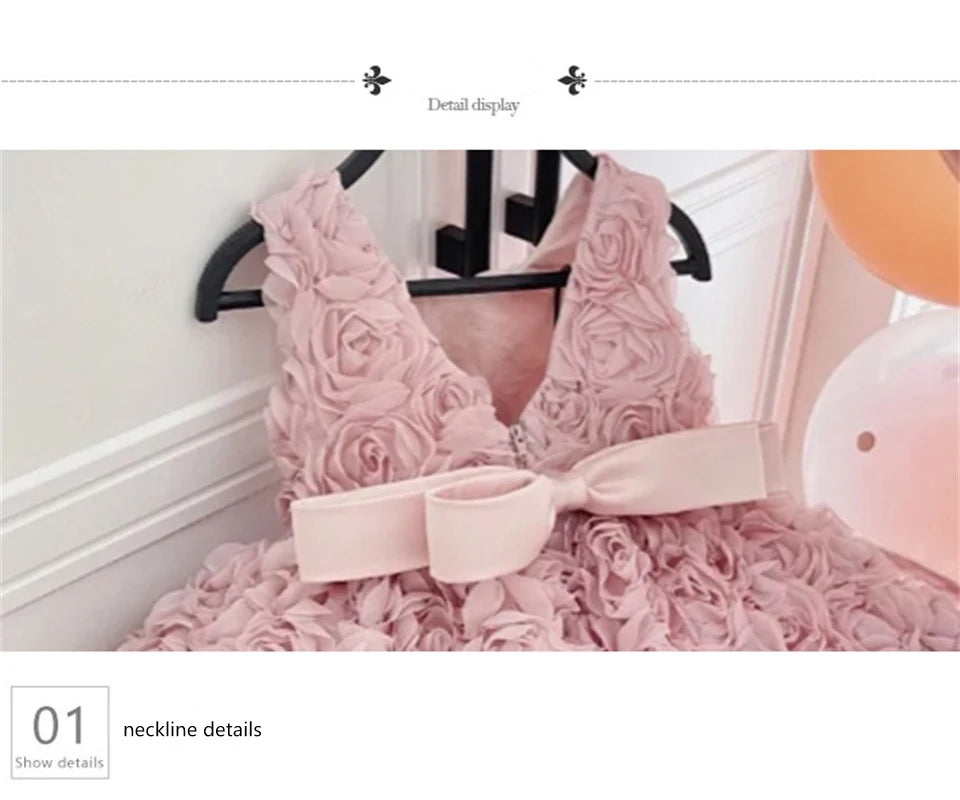 Baby Dress 2023 New Summer Girls' Dress for Children' Floral Baby Princess Tutu Dress Birthday Party Children's Wear Girls Dress