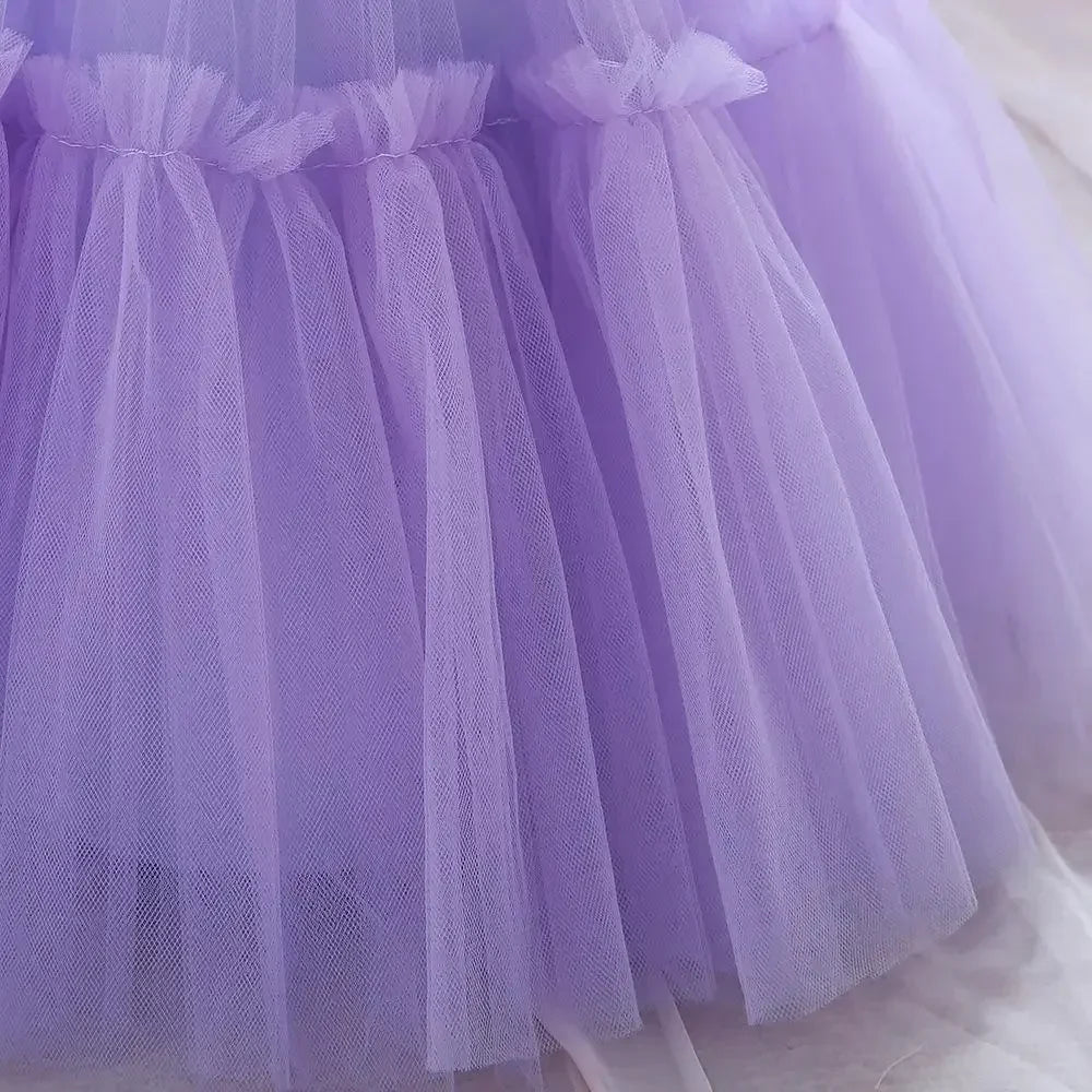 Baby Yellow Dress For Girls Kids Wedding Bridesmaid Dresses Toddler Tulle Birthday Princess Party Dress Infant Outfits Vestidos