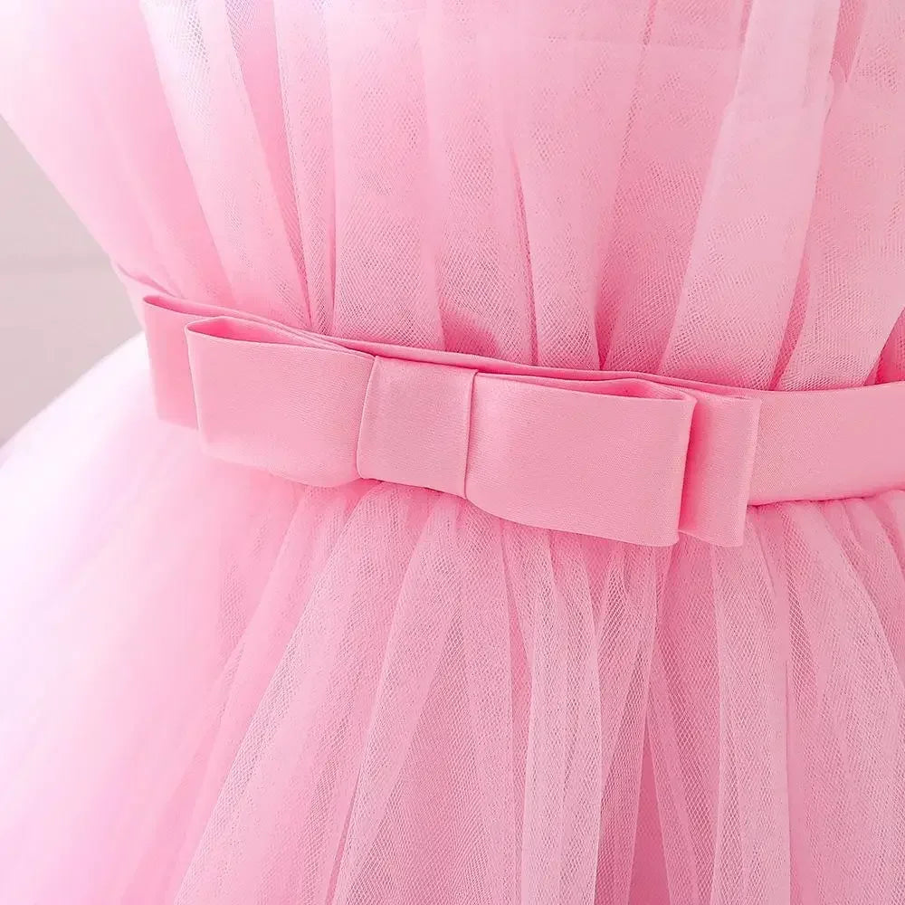 Baby Yellow Dress For Girls Kids Wedding Bridesmaid Dresses Toddler Tulle Birthday Princess Party Dress Infant Outfits Vestidos