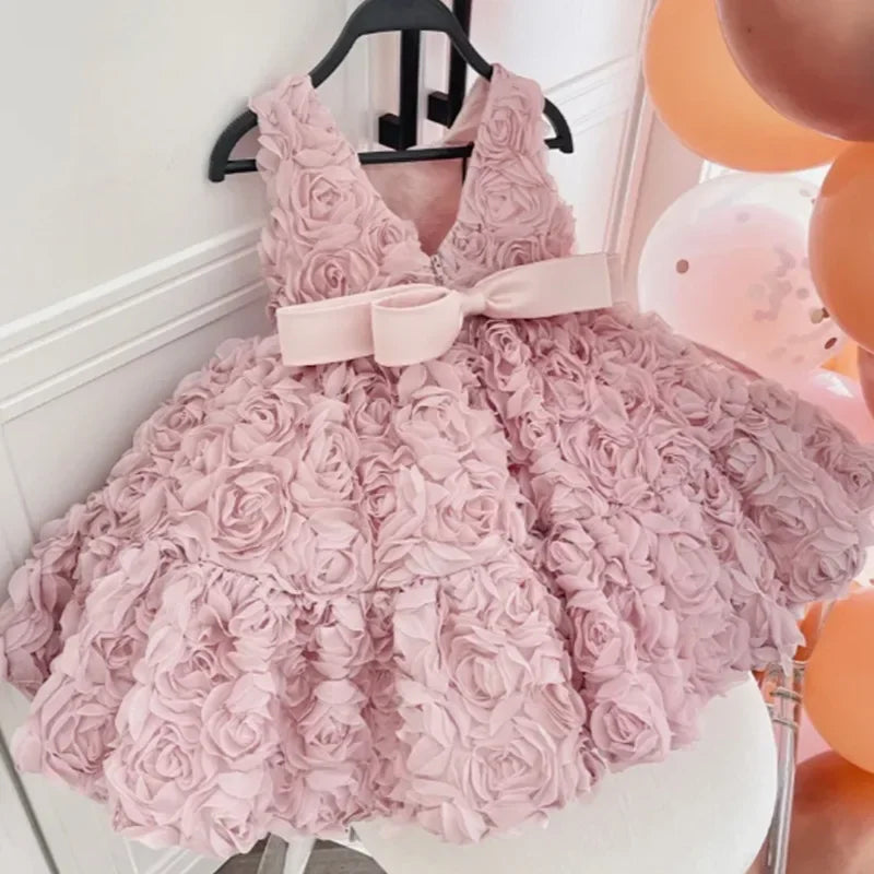 Baby Dress 2023 New Summer Girls' Dress for Children' Floral Baby Princess Tutu Dress Birthday Party Children's Wear Girls Dress