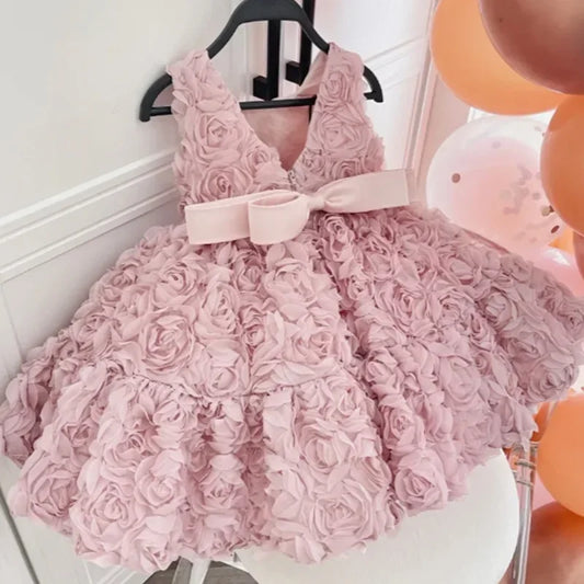 Baby Dress 2023 New Summer Girls' Dress for Children' Floral Baby Princess Tutu Dress Birthday Party Children's Wear Girls Dress