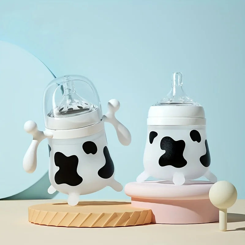 2pcs/1pc 150mL/240mL Silicone Soft Feeding Bottle with Handle, Water/Formula Nursing Bottle for Baby/Infants/Toddlers