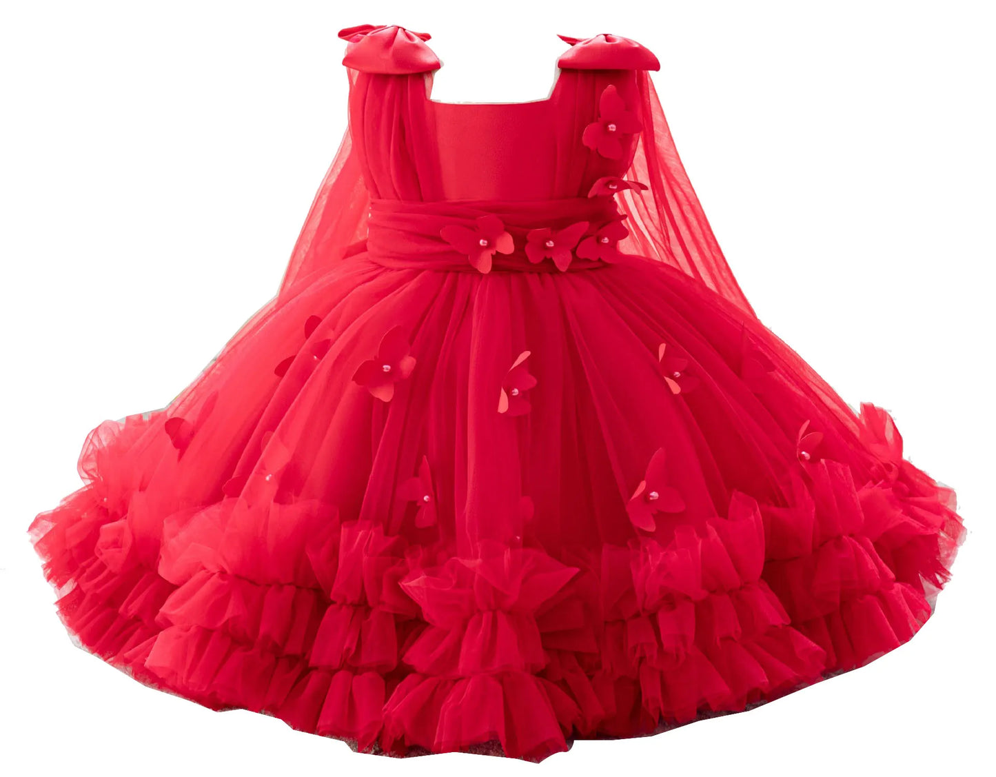 Baby Toddler Bowknot Butterfly Flower Girl 1st Birthday Party Graduation Ceremony Pageant Easter Dress