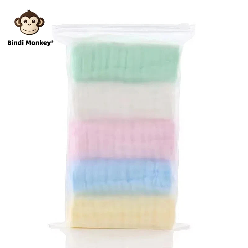 5pcs/lot Muslin 6 layers Cotton Soft Baby Towels Baby Face Towel Handkerchief Bathing Feeding Face Washcloth Wipe Burp Cloth 5pc