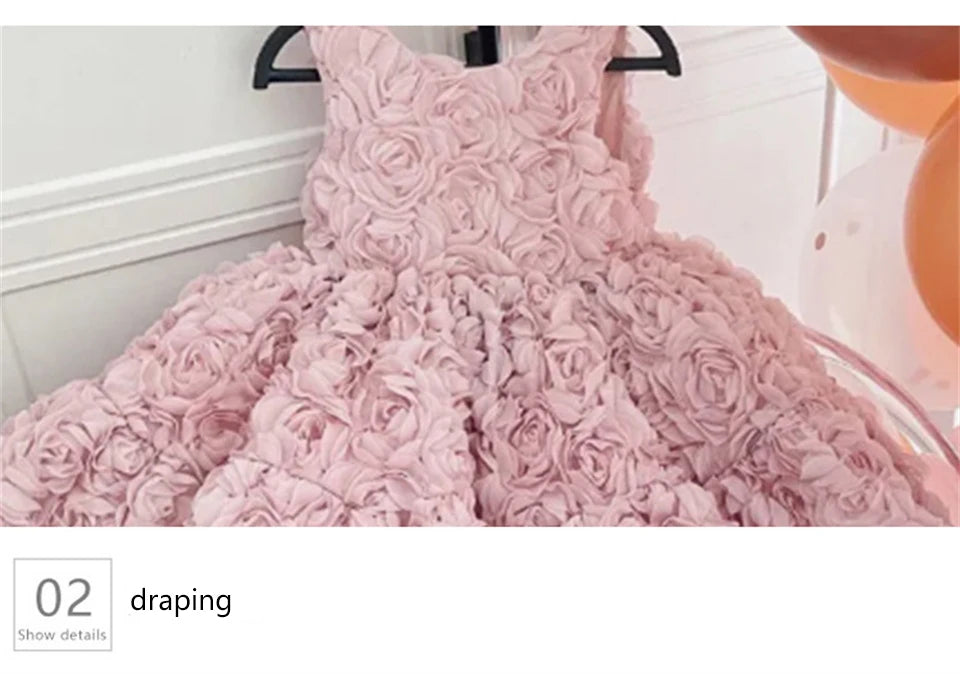 Baby Dress 2023 New Summer Girls' Dress for Children' Floral Baby Princess Tutu Dress Birthday Party Children's Wear Girls Dress