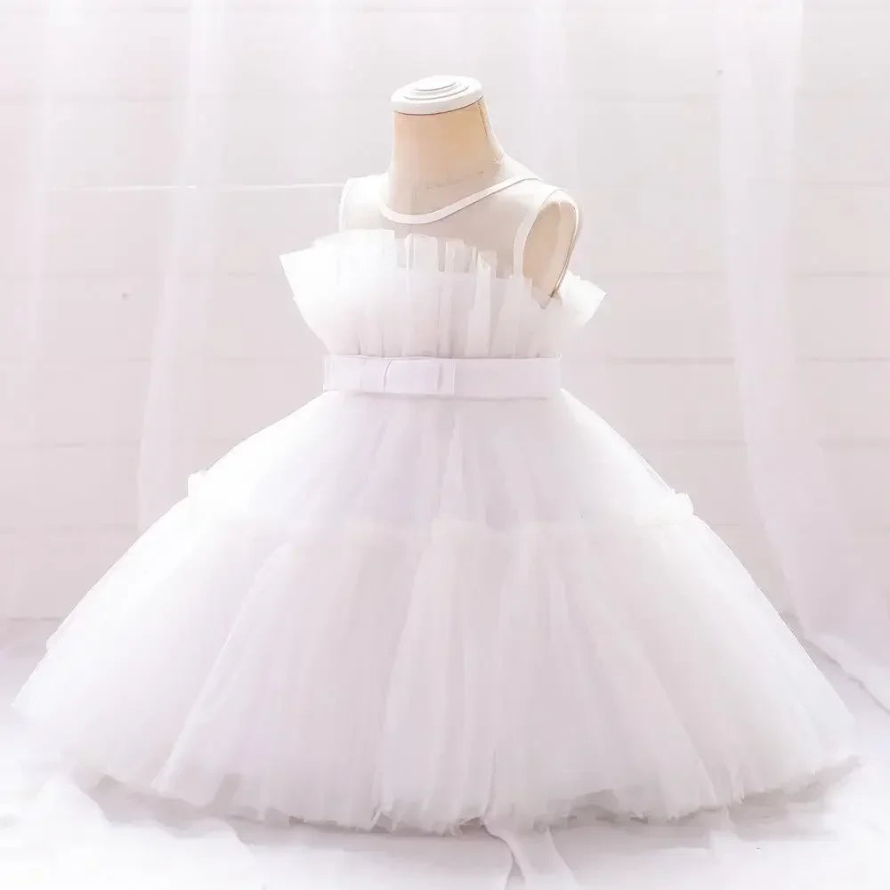 Baby Yellow Dress For Girls Kids Wedding Bridesmaid Dresses Toddler Tulle Birthday Princess Party Dress Infant Outfits Vestidos