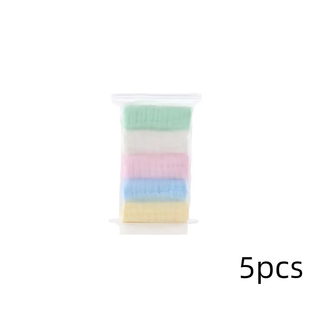 5pcs/lot Muslin 6 layers Cotton Soft Baby Towels Baby Face Towel Handkerchief Bathing Feeding Face Washcloth Wipe Burp Cloth 5pc