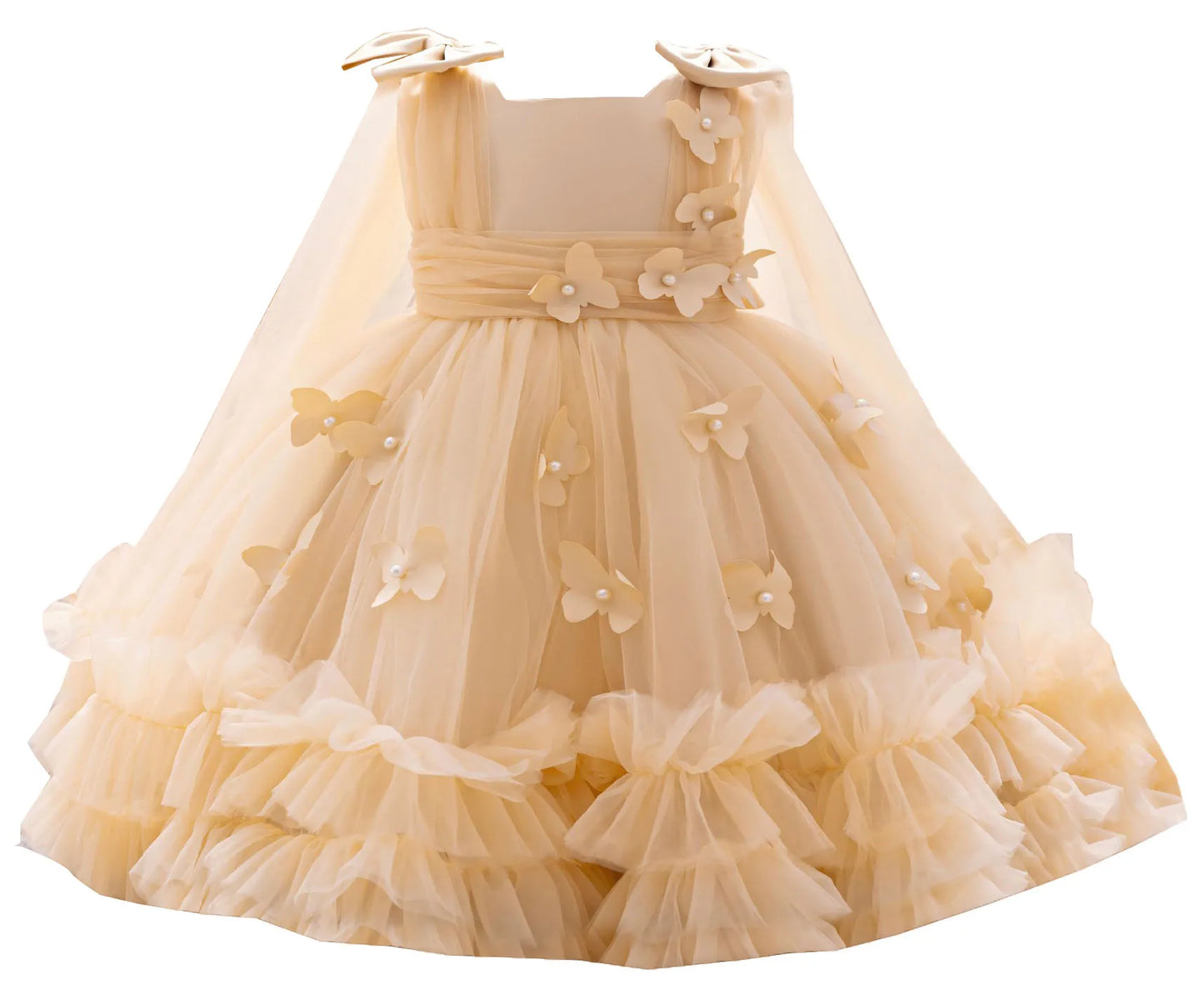 Baby Toddler Bowknot Butterfly Flower Girl 1st Birthday Party Graduation Ceremony Pageant Easter Dress