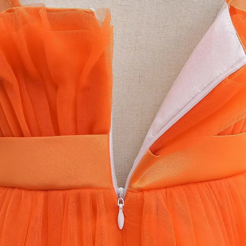 Baby Yellow Dress For Girls Kids Wedding Bridesmaid Dresses Toddler Tulle Birthday Princess Party Dress Infant Outfits Vestidos