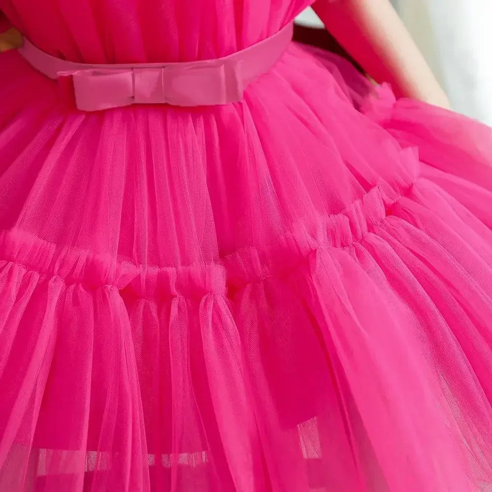 Baby Yellow Dress For Girls Kids Wedding Bridesmaid Dresses Toddler Tulle Birthday Princess Party Dress Infant Outfits Vestidos