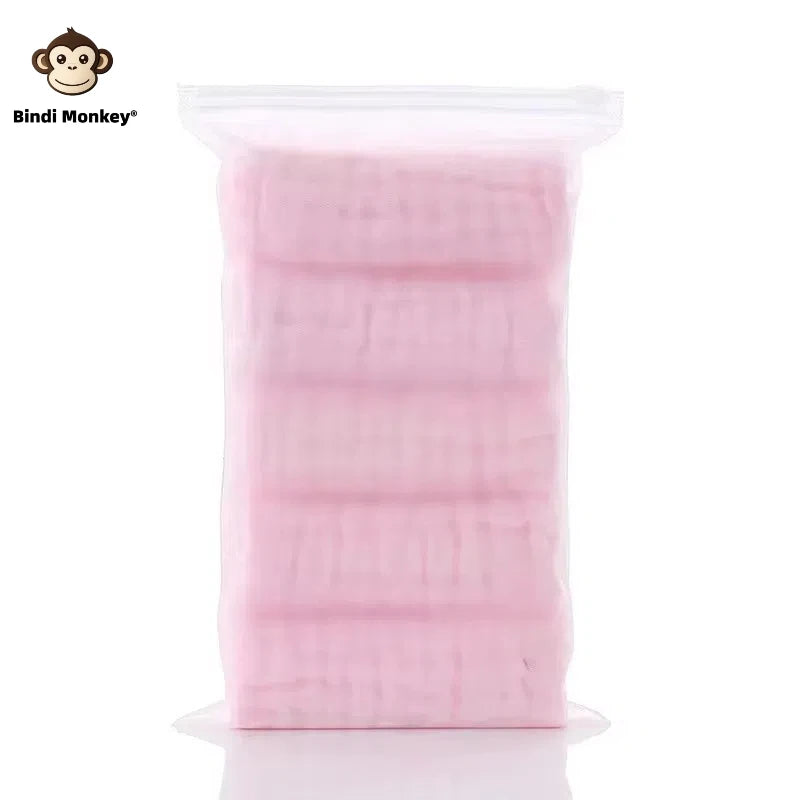 5pcs/lot Muslin 6 layers Cotton Soft Baby Towels Baby Face Towel Handkerchief Bathing Feeding Face Washcloth Wipe Burp Cloth 5pc