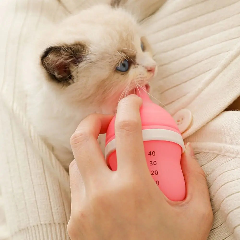 40ml Pet Milk Bottle Bite Resistance Precise Feeding Pet Nurser Bottle Silicone Nipple Reusable Baby Animals Feeder Travel
