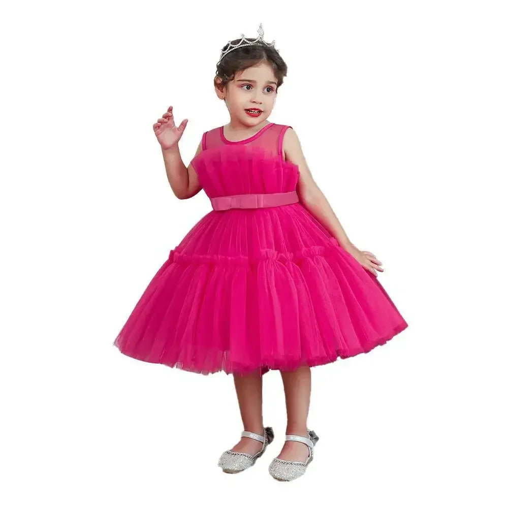 Baby Yellow Dress For Girls Kids Wedding Bridesmaid Dresses Toddler Tulle Birthday Princess Party Dress Infant Outfits Vestidos