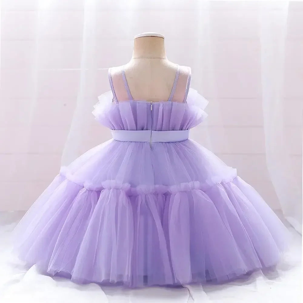 Baby Yellow Dress For Girls Kids Wedding Bridesmaid Dresses Toddler Tulle Birthday Princess Party Dress Infant Outfits Vestidos