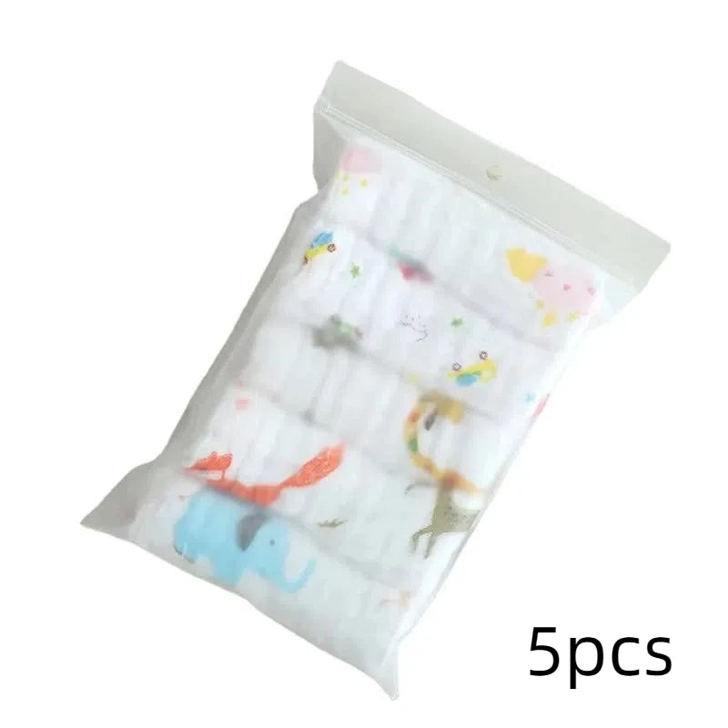 5pcs/lot Muslin 6 layers Cotton Soft Baby Towels Baby Face Towel Handkerchief Bathing Feeding Face Washcloth Wipe Burp Cloth 5pc
