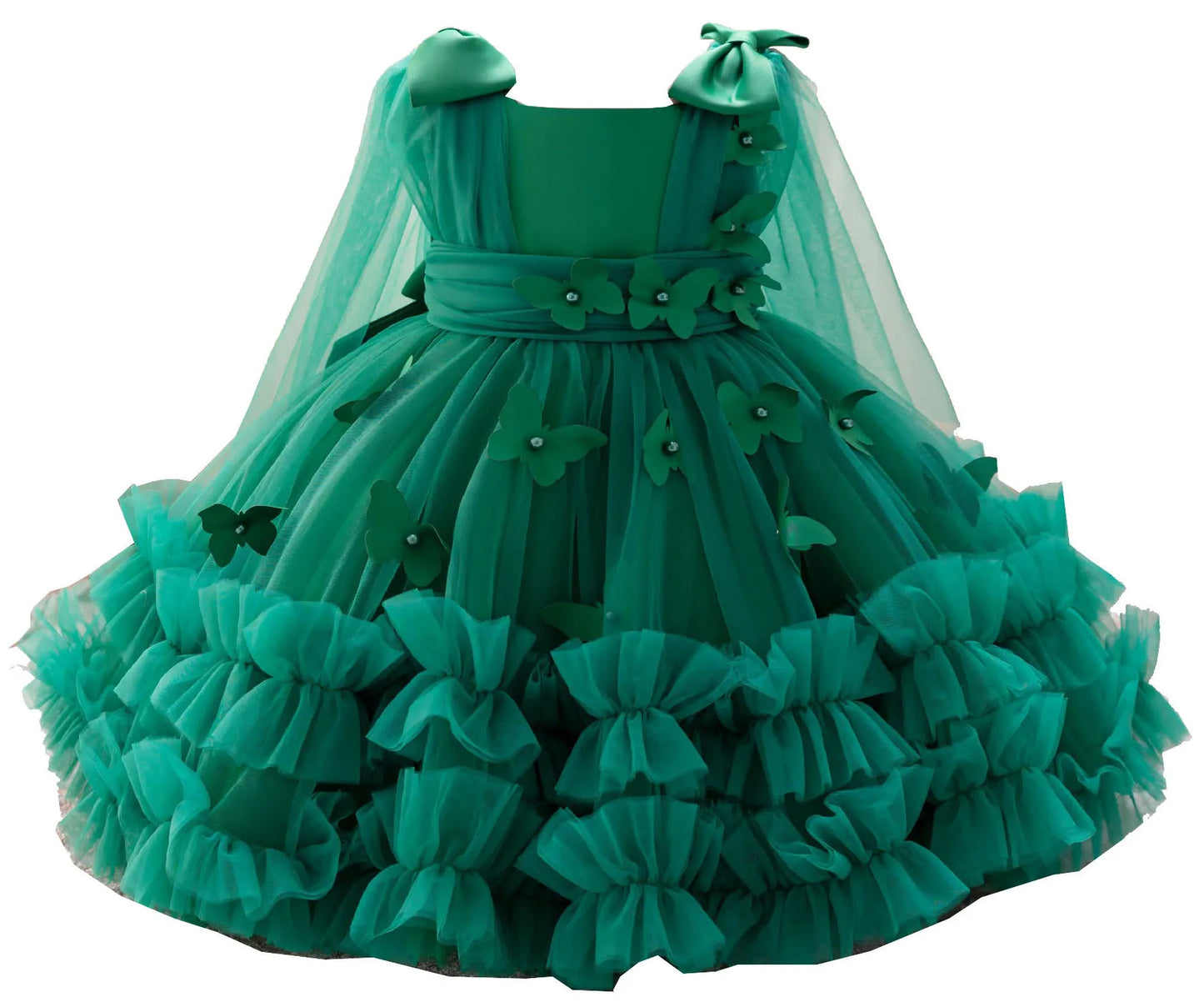 Baby Toddler Bowknot Butterfly Flower Girl 1st Birthday Party Graduation Ceremony Pageant Easter Dress