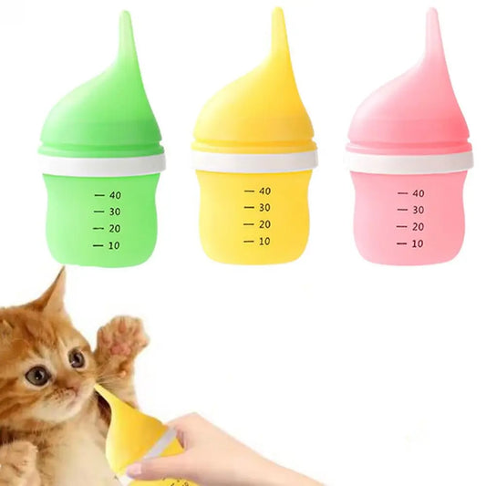 40ml Pet Milk Bottle Bite Resistance Precise Feeding Pet Nurser Bottle Silicone Nipple Reusable Baby Animals Feeder Travel