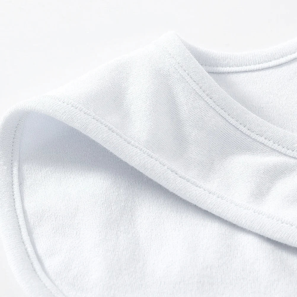 5Pcs Pure Cotton Double Layer Newborn Drool Bibs Adjustable Snap Baby Bandana Saliva Towel For White Feeding Teething Bib Set