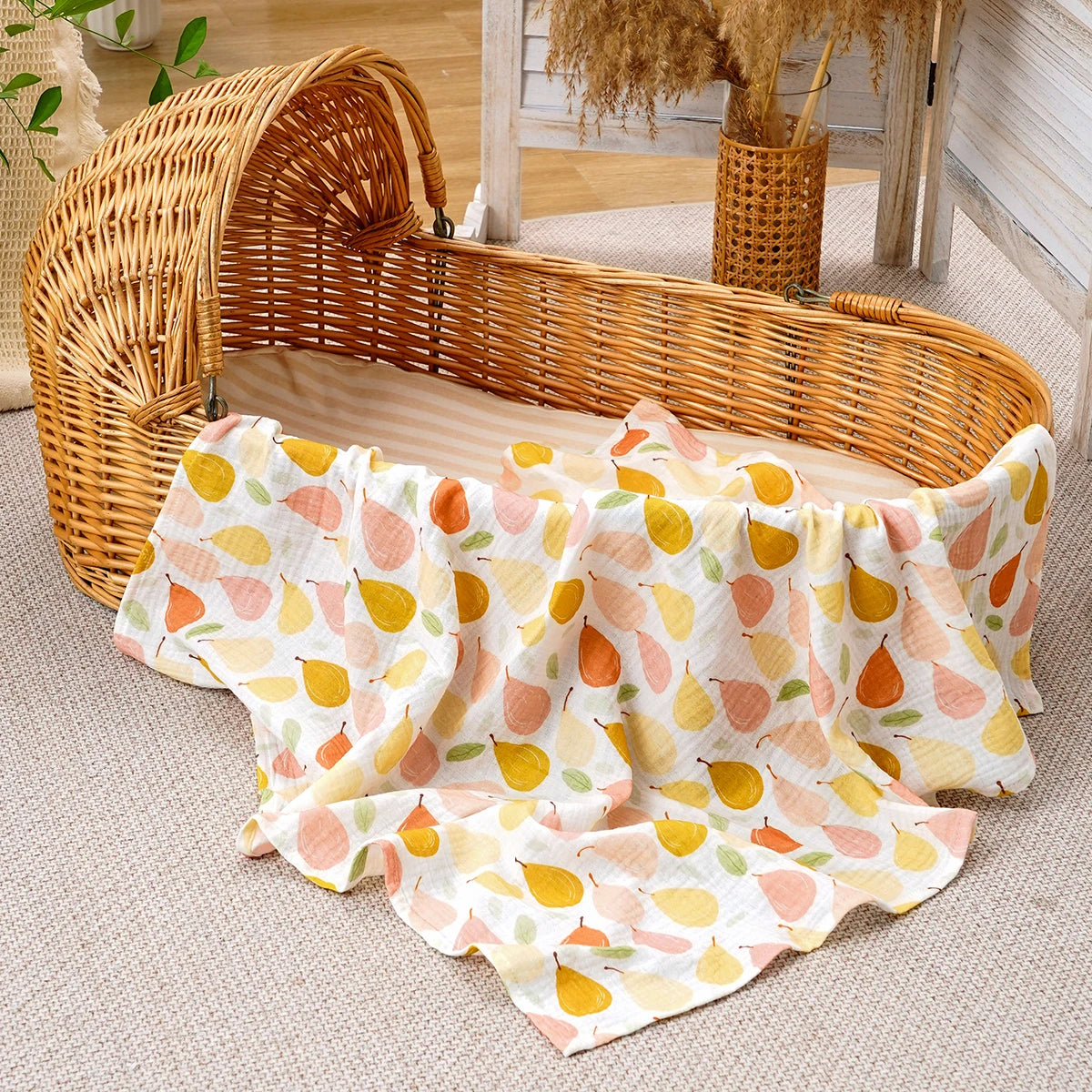 100%Cotton Crepe Blanket Newborn Muslin Swaddle Blanket Hug Quilt Soft Bath Towel Wrap Bedding Babies Stuff Blanket