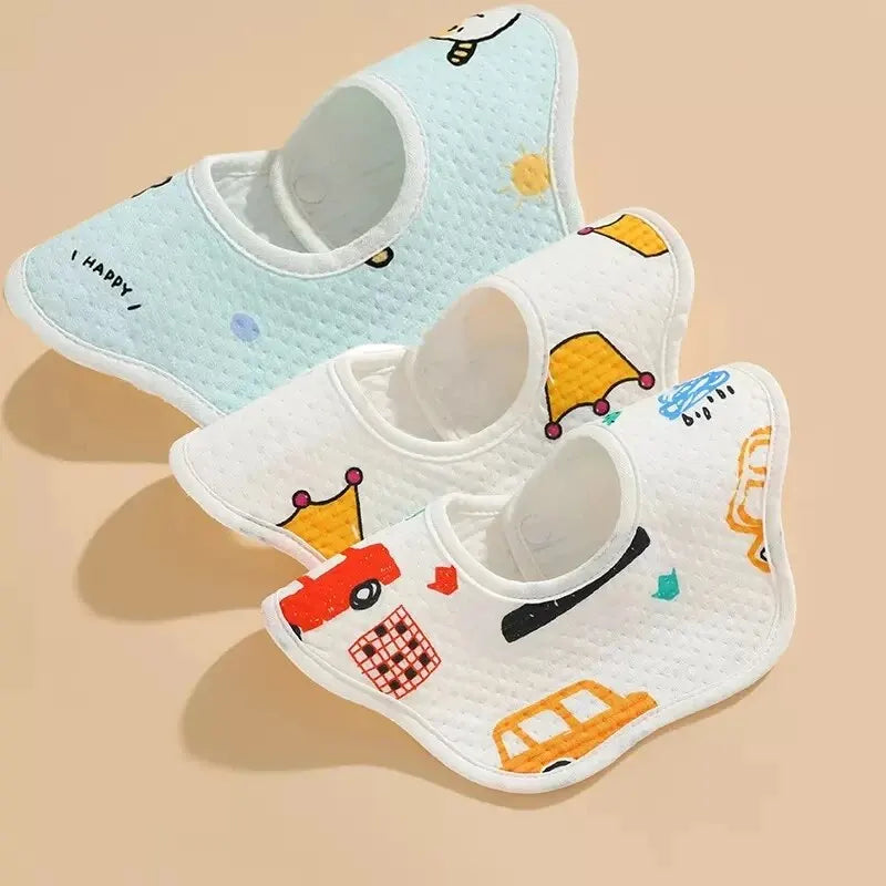 3pcs Waterproof Baby Feeding Bibs Petal Infants Cute Cotton Yarn Saliva Towel Newborn Toddler Soft Burp Cloth For Kids Bib