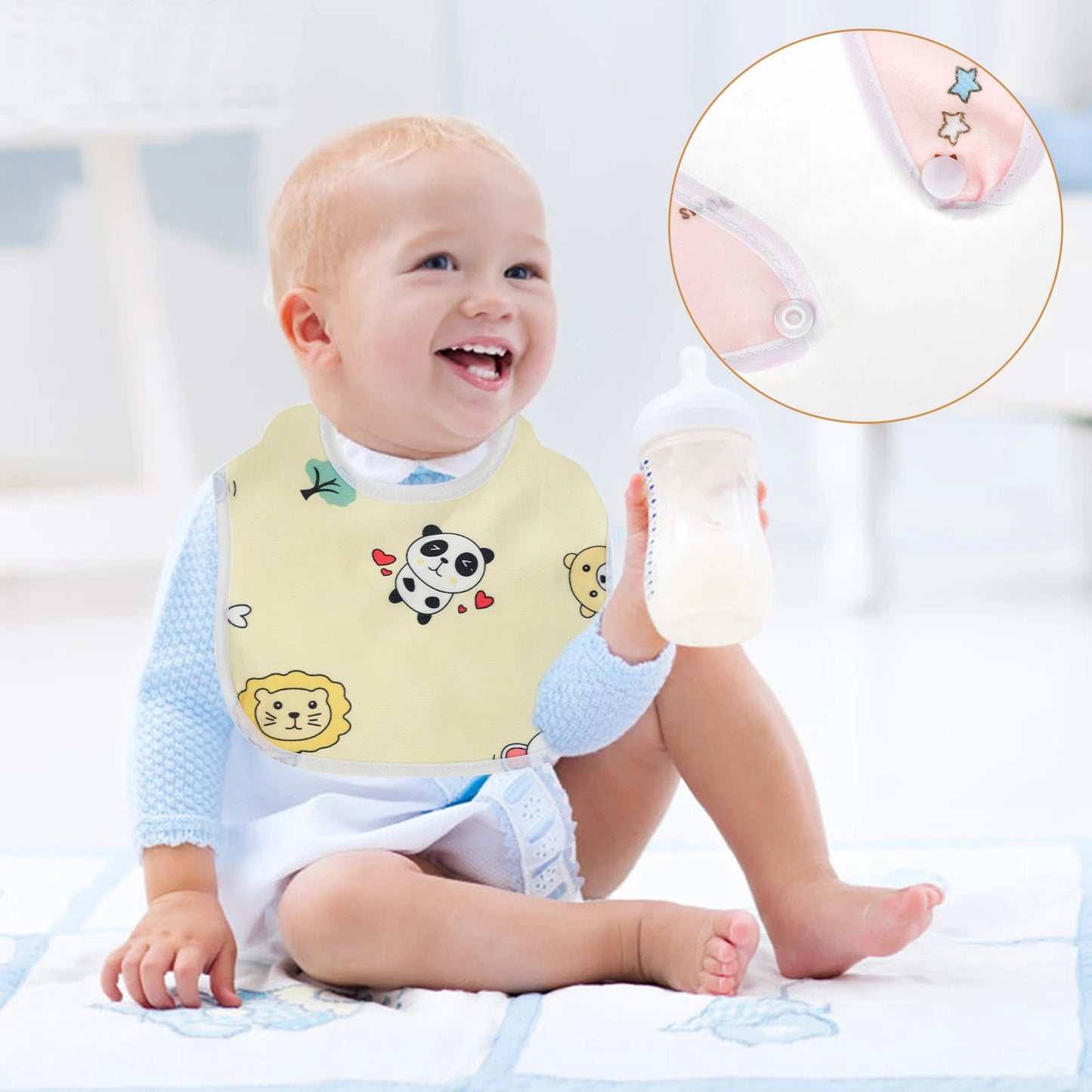 10pcs Baby Bib Set for Boys & Girls Breathable Baby Feeding Bibs Skin-friendly Drool Bib Set Drooling and Teething Bibs