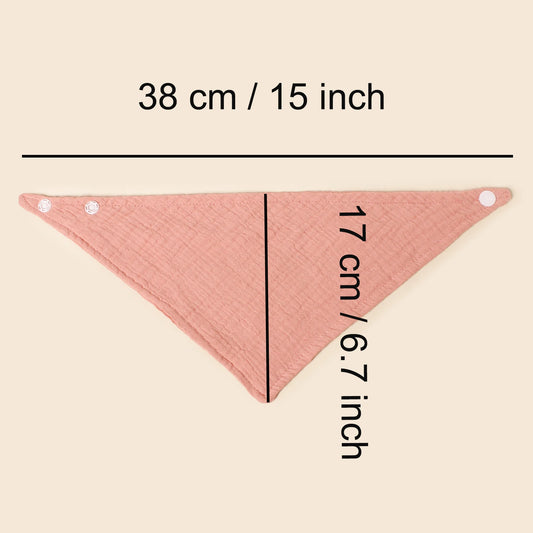 5pcs Baby Adorable Bandana Bibs Newborn Muslin Cotton Feeding Drooling Bibs 4-Layers Burp Cloth Solid Color Triangle Bibs