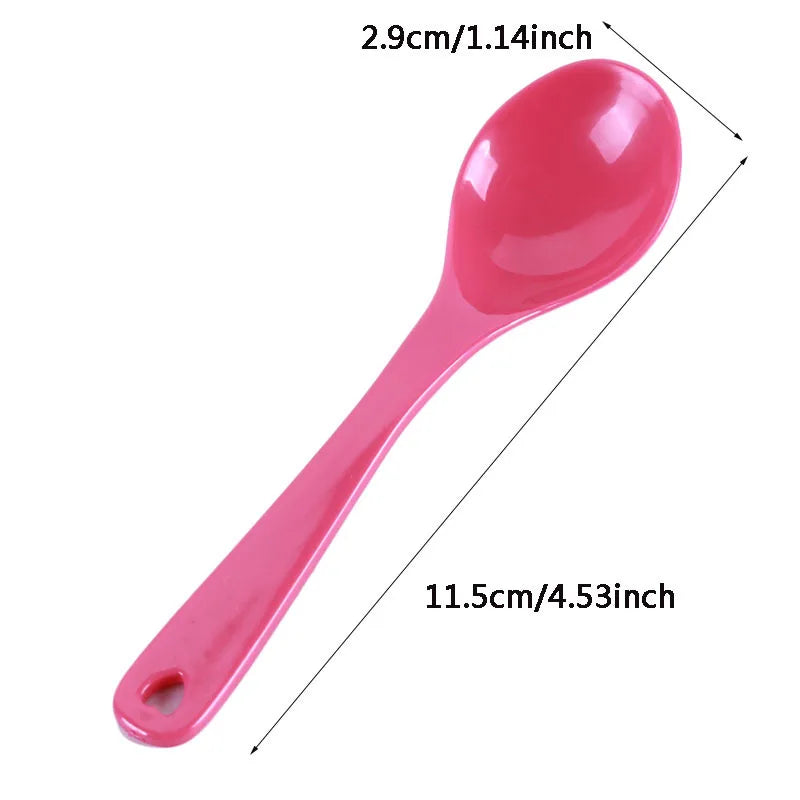 12-piece Baby Feeding Spoon Safety Plastic Toddler Training Edible Spoon Set Food Baby High Quality Colorful Lovely Tableware